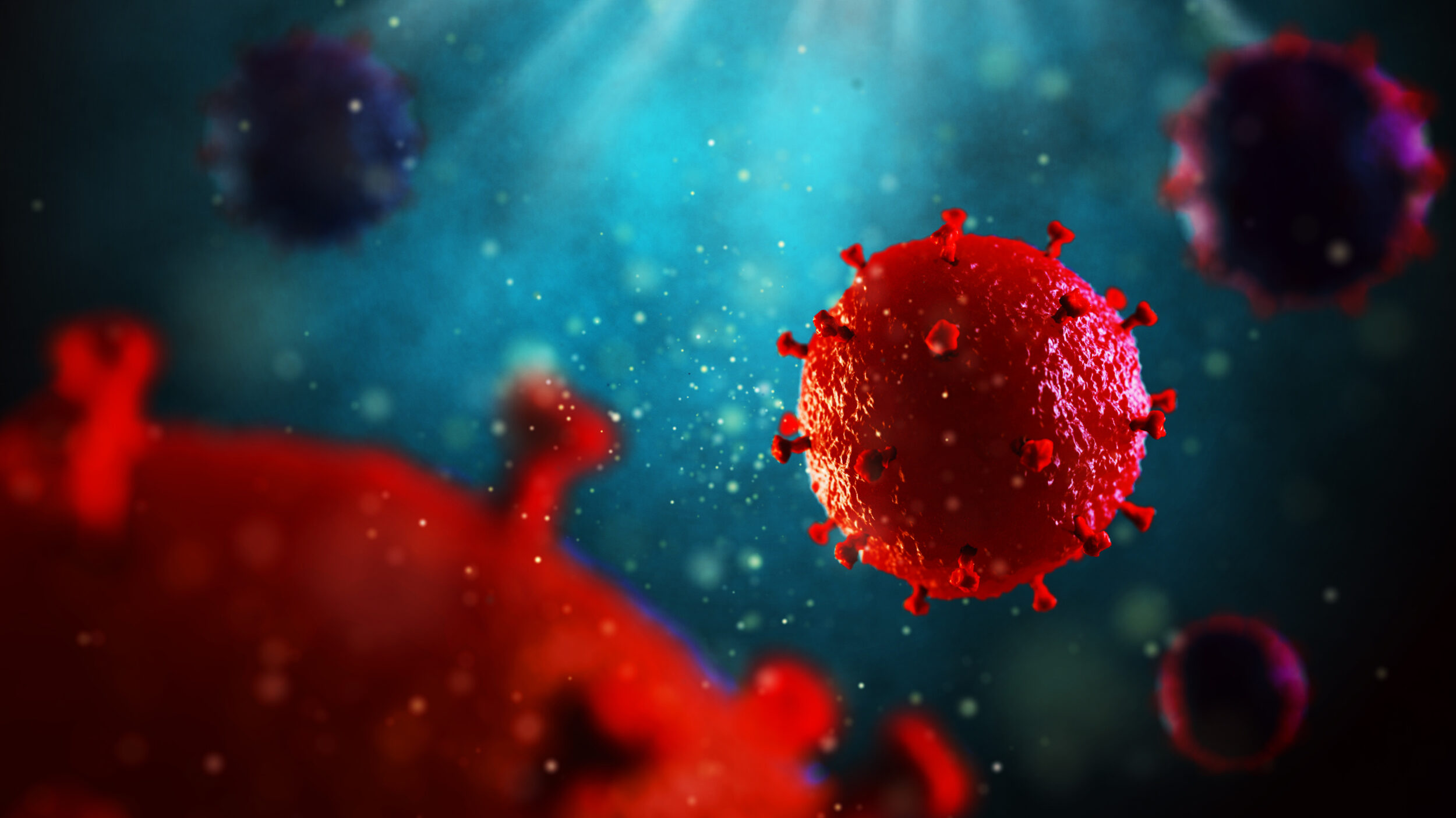 3d illustration of HIV virus. Medical concept